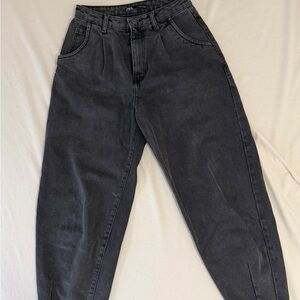 Zara Black Wash Barrel Jeans